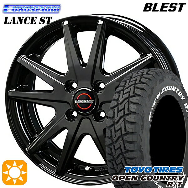 【取付対象】155/65R14 75Q トーヨー オープンカントリー R/T ホワイトレター BLEST ユーロマジック ランス ST ブラック 14インチ 4.5J 4H100 サマータイヤホイールセット