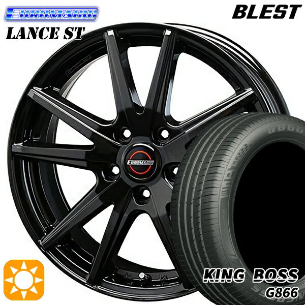 【取付対象】215/45R17 91W XL キングボス G866 BLEST ユーロマジック ランス ST ブラック 17インチ 7.0J 5H114.3 サマータイヤホイールセット