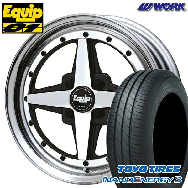 【取付対象】165/60R14 75H トーヨー ナノエナジー3 WORK エクイップ 01 ブラックカットクリア 14インチ 5.0J 4H100 サマータイヤホイールセット