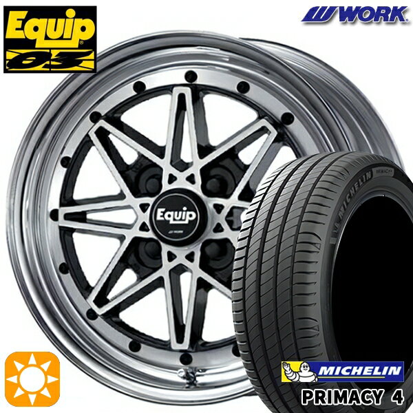 【取付対象】185/60R15 88H XL ミシュラン プライマシー4 WORK エクイップ 03 ブラックカットクリア 15インチ 5.5J 4H100 サマータイヤホイールセット