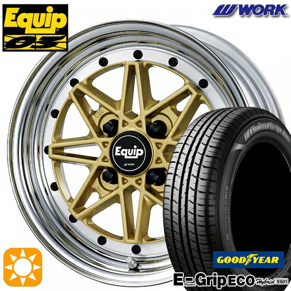 【取付対象】フィット アクア 185/60R15 84H グッドイヤー エフィシェントグリップ エコ EG01 WORK エクイップ 03 ゴールド 15インチ 5.5J 4H100 サマータイヤホイールセット