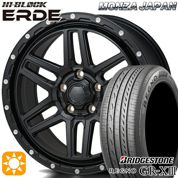 【取付対象】アイシス ノア/ヴォクシー 215/45R17 91W XL ブリヂストン レグノ GR-X3 モンツァ ハイブロック エルデ サテンブラック/ミーリング 17インチ 7.5J 5H114.3 サマータイヤホイールセット