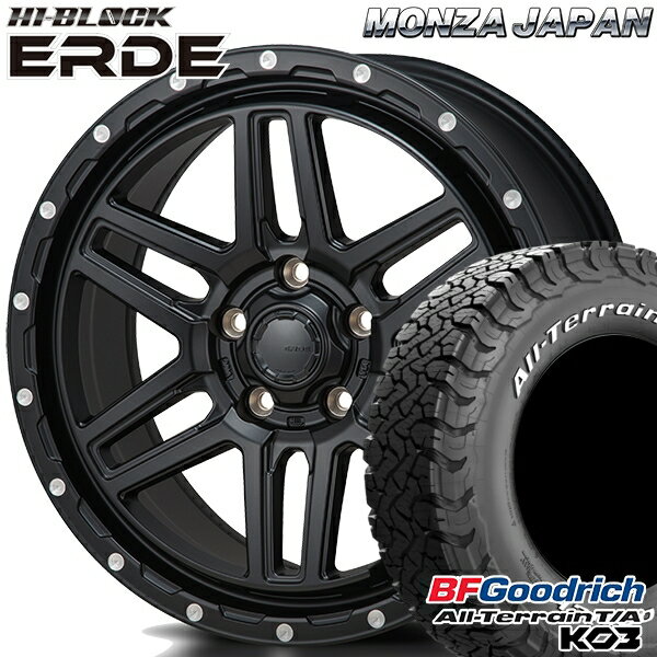 【取付対象】225/70R16 102/99S RWL BFグッドリッチ オールテレーン T/A KO3 モンツァ ハイブロック エルデ サテンブラック/ミーリング 16インチ 7.0J 5H114.3 サマータイヤホイールセット