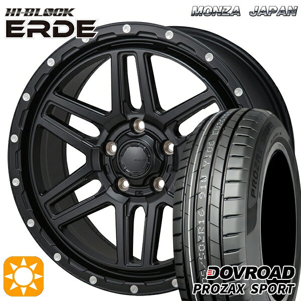 【取付対象】リーフ レヴォーグ 215/50R17 95W XL DOVROAD プロザックススポーツ モンツァ ハイブロック エルデ サテンブラック/ミーリング 17インチ 7.5J 5H114.3 サマータイヤホイールセット