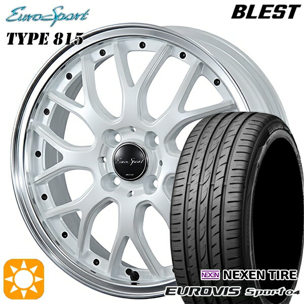 【取付対象】165/60R14 75H ロードストーン ユーロビズ Sport 04 BLEST ユーロスポーツ タイプ815 パールホワイト 14インチ 4.5J 4H100 サマータイヤホイールセット