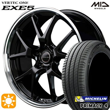 リーフ レヴォーグ 215/50R17 95W XL ミシュラン (MICHELIN) プライマシー4 MID ヴァーテックワン EXE517インチ 7.0J 5H114.3 グロッシーブラック/リムポリッシュ 新品 サマータイヤホイール 4本セット 送料無料