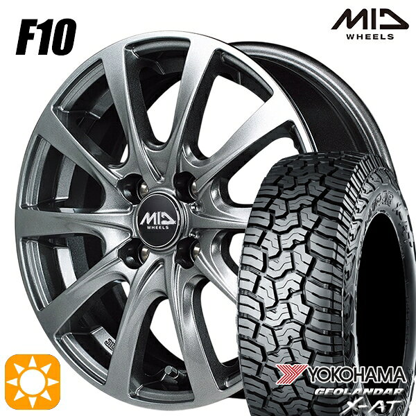 【取付対象】アゲトラ 155/65R14 ヨコハマ ジオランダーX-AT G016 MID ユーロスピード F10 メタリックグレー 14インチ 4.5J 4H100 サマータイヤホイールセット