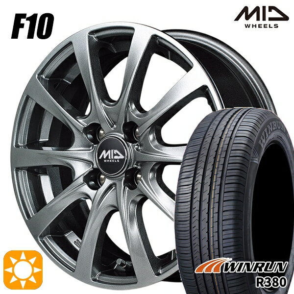 【取付対象】フィット アクア 185/60R15 84H ウィンラン R380 MID ユーロスピード F10 メタリックグレー 15インチ 5.5J 4H100 サマータイヤホイールセット