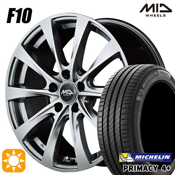 【取付対象】ヤリスクロス 205/65R16 95H ミシュラン プライマシー4プラス MID ユーロスピード F10 メタリックグレー 16インチ 6.5J 5H114.3 サマータイヤホイールセット