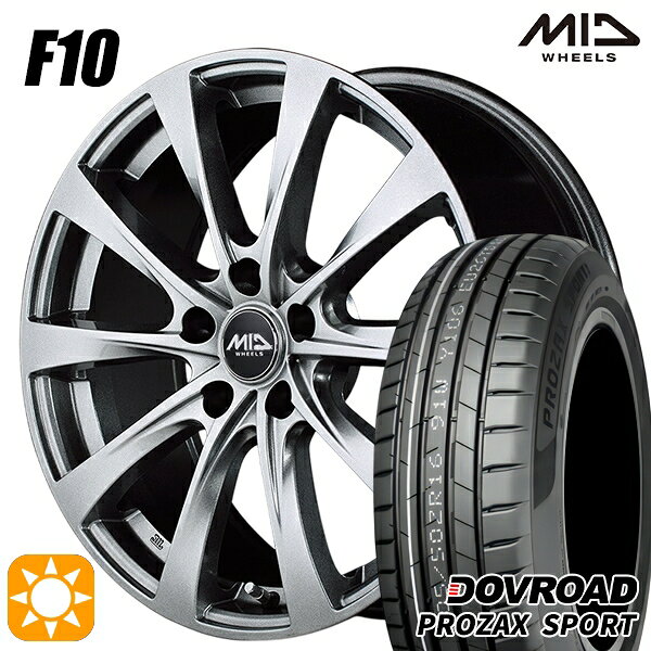 【取付対象】フォレスターSK9/SKE エクストレイル 225/55R17 101W XL DOVROAD プロザックススポーツ MID ユーロスピード F10 メタリックグレー 17インチ 7.0J 5H114.3 サマータイヤホイールセット