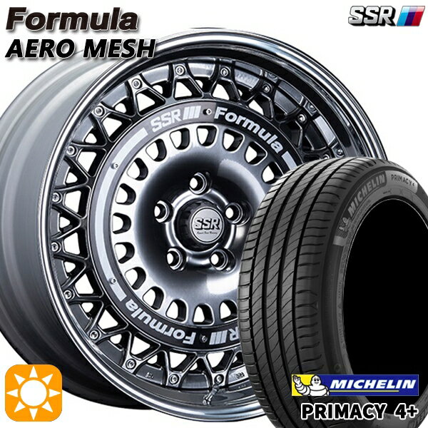 【取付対象】225/55R18 98V ミシュラン プライマシー4プラス SSR フォーミュラ エアロメッシュ チタンシルバー/ブラックリング 18インチ 7.0J 5H114.3 サマータイヤホイールセット