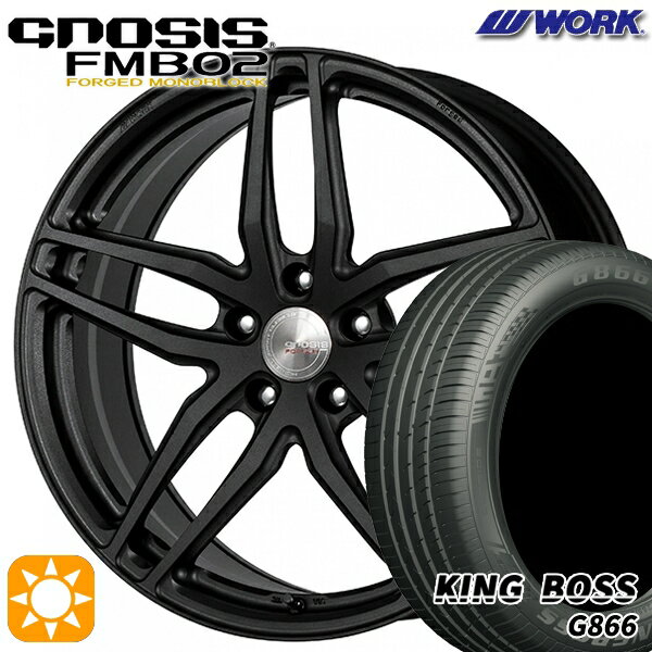 【取付対象】225/55R19 99W キングボス G866 WORK グノーシス FMB02 ブラックアノダイズド 19インチ 8.0J 5H114.3 サマータイヤホイールセット