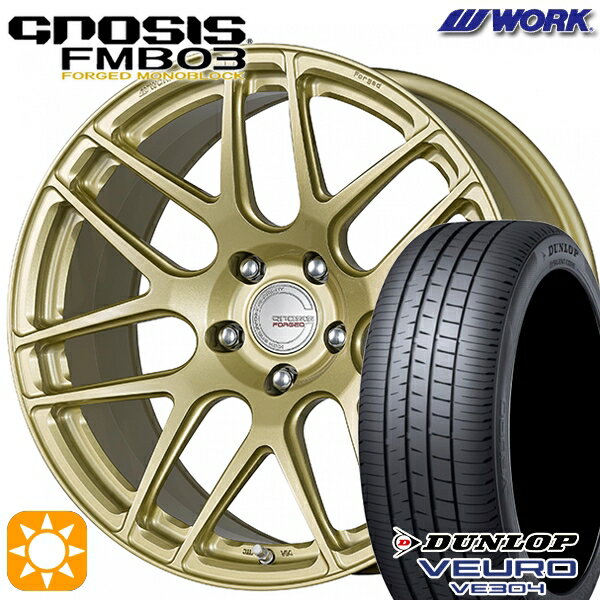 【取付対象】225/40R19 93W XL ダンロップ ビューロ VE304 WORK グノーシス FMB03 ペイント/プラチナゴールド 19インチ 8.0J 5H114.3 サマータイヤホイールセット