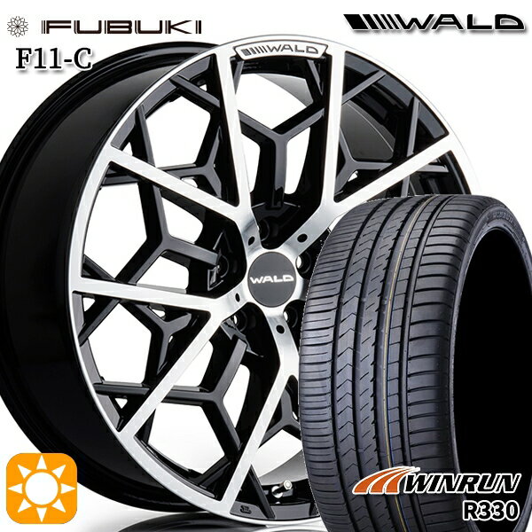 【取付対象】ハリアー アウトランダー 245/40R20 99W XL ウィンラン R330 WALD カエデ K11-C ブラックポリッシュ 20インチ 8.5J 5H114.3 サマータイヤホイールセット