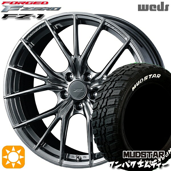 【取付対象】ヴェゼル レガシィ 225/60R18 100T WL マッドスター ワンパク M/T ホワイトレター Weds ウェッズ 鍛造 F ZERO FZ-1 ダイヤモンドブラック 18インチ 7.5J 5H114.3 サマータイヤホイールセット