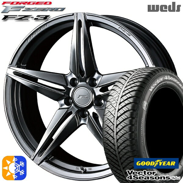 225/45R18 91H グッドイヤー ベクター フォーシーズンズ Weds ウェッズ 鍛造 F ZERO FZ-3 18インチ 8.0J 5H114.3 ダイヤモンドブラック オールシーズンタイヤホイールセット