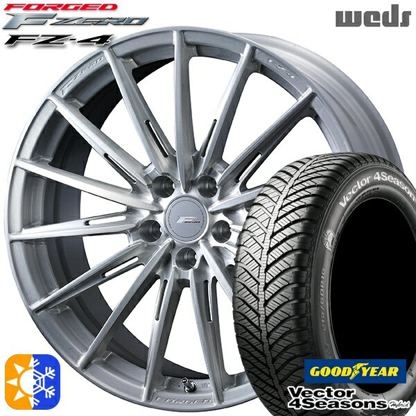 225/45R18 91H グッドイヤー ベクター フォーシーズンズ Weds ウェッズ 鍛造 F ZERO FZ-4 18インチ 7.5J 5H114.3 ブラッシュド オールシーズンタイヤホイールセット