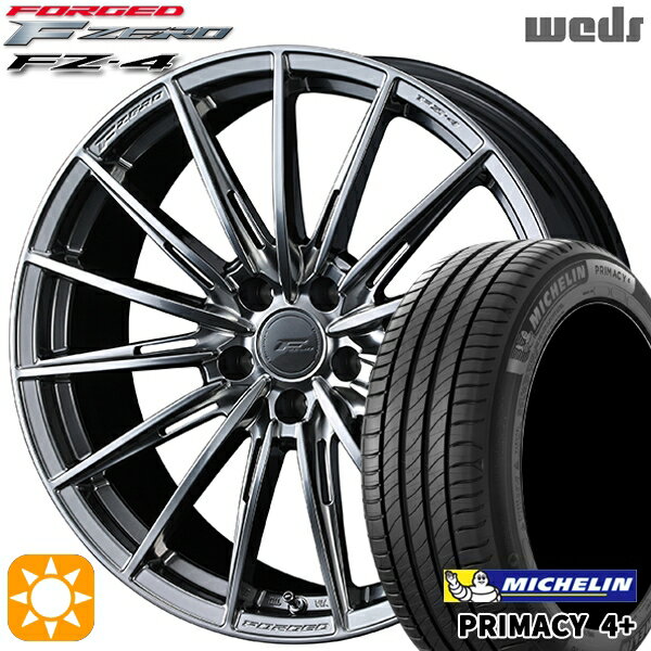 【取付対象】アウトランダー デリカD5 225/55R18 98V ミシュラン プライマシー4プラス Weds ウェッズ 鍛造 F ZERO FZ-4 ダイヤモンドブラック 18インチ 7.5J 5H114.3 サマータイヤホイールセット