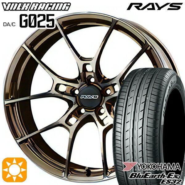 215/40R18 85W ヨコハマ ブルーアース ES32 RAYS ボルクレーシング G025 DA/C DA 18インチ 7.5J 5H114.3 タイヤホイール 4本セット