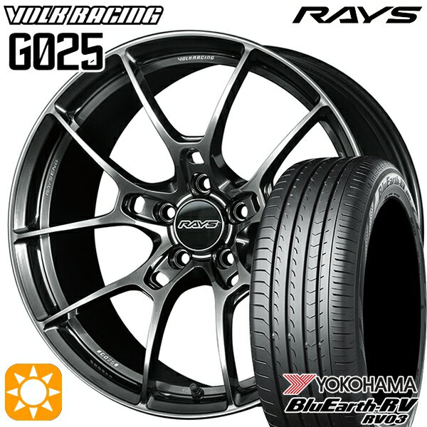 【取付対象】215/45R18 93W XL ヨコハマ ブルーアース RV03 RAYS ボルクレーシング G025 HK 18インチ 7.5J 5H114.3 サマータイヤホイールセット