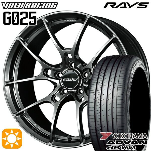 【取付対象】ジェイド アクセラ 225/40R18 92W XL ヨコハマ アドバンデシベル V553 RAYS ボルクレーシング G025 HK 18インチ 7.5J 5H114.3 サマータイヤホイールセット
