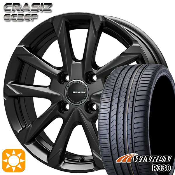 【取付対象】195/40R17 81W XL ウィンラン R330 コーセイ クレイシズ GC36F グロッシーブラック 17インチ 6.0J 4H100 サマータイヤホイールセット