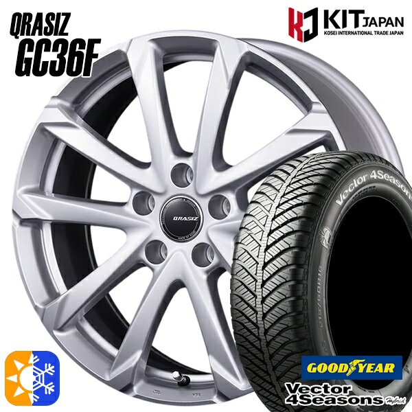 215/45R18 89H グッドイヤー ベクター フォーシーズンズ コーセイ クレイシズ GC36F ブライトシルバー 18インチ 7.0J 5H114.3 オールシーズンタイヤホイールセット