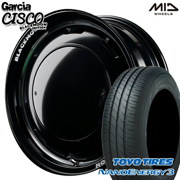 【取付対象】エブリィワゴン 165/60R14 75H トーヨー ナノエナジー3 MID ガルシアシスコブラックムーン ブラック 14インチ 4.5J 4H100 サマータイヤホイールセット