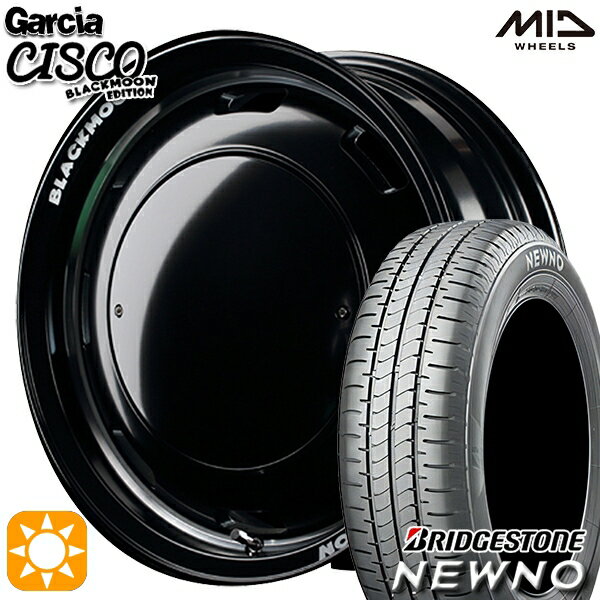 【取付対象】165/50R15 73V ブリヂストン ニューノ MID ガルシアシスコブラックムーン ブラック 15インチ 4.5J 4H100 サマータイヤホイールセット