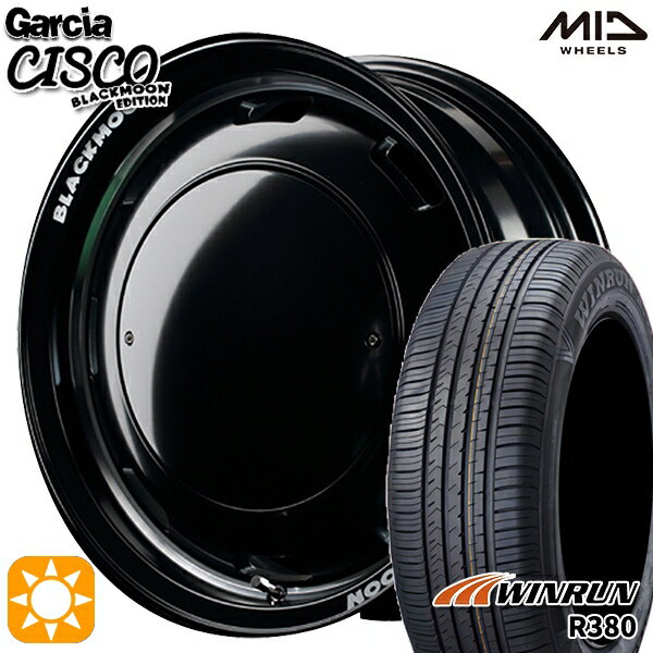 【取付対象】エブリィワゴン 165/60R14 75H ウィンラン R380 MID ガルシアシスコブラックムーン ブラック 14インチ 4.5J 4H100 サマータイヤホイールセット