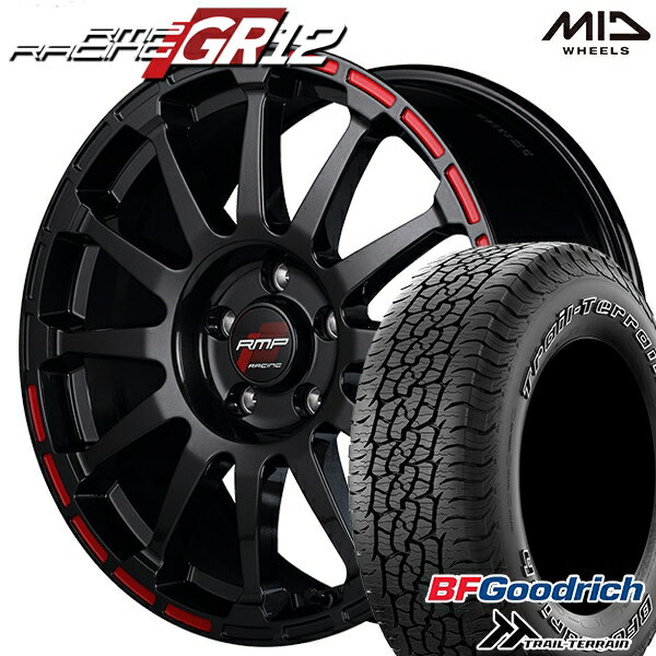 235/60R18 107H XL RBL BFグッドリッチ トレールテレーン MID RMPレーシング GR12 クリスタルブラック/ストロボレッド 18インチ 8.0J 5H114.3 サマータイヤホイールセット