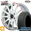 【取付対象】195/45R16 80W トーヨー ナノエナジー3プラス MID RMPレーシング GR12 ホワイト/ストロボレッド 16インチ 6.0J 4H100 サマータイヤホイールセット(2)