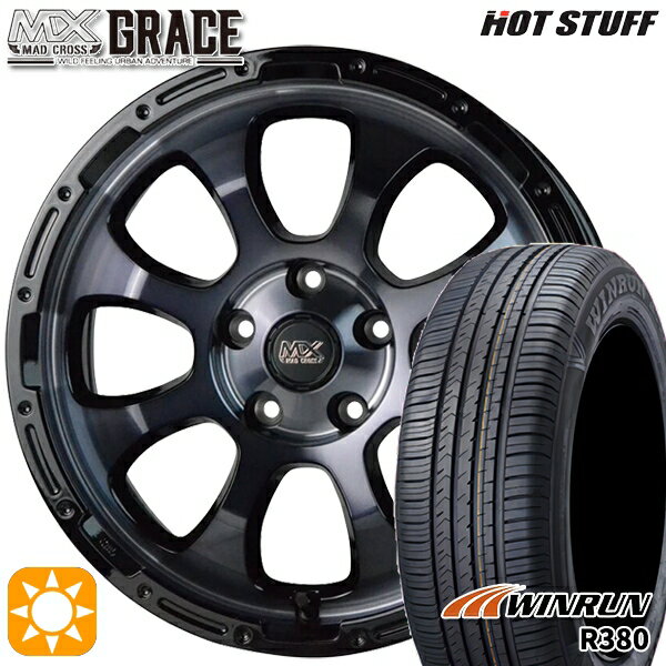 【取付対象】エスティマ ヤリスクロス 215/60R16 95H ウィンラン R380 HotStuff マッドクロス グレイス BKC/BK 16インチ 7.0J 5H114.3 サマータイヤホイールセット