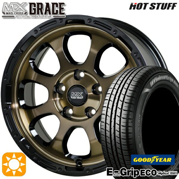 【取付対象】エスティマ ヤリスクロス 215/60R16 95H グッドイヤー エフィシェントグリップ エコ EG01 HotStuff マッドクロス グレイス BRC/BK 16インチ 7.0J 5H114.3 サマータイヤホイールセット