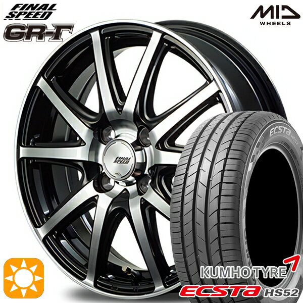 【取付対象】195/45R16 84V XL クムホ エクスタ HS52 MID ファイナルスピード GR-ガンマ BP 16インチ 6.0J 4H100 サマータイヤホイールセット