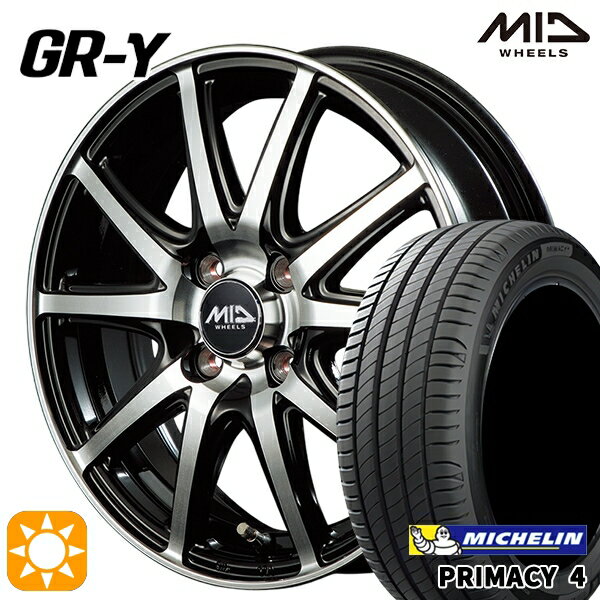 【取付対象】フィット アクア 185/60R15 88H XL ミシュラン プライマシー4 MID ファイナルスピード GR-ガンマ BP 15インチ 5.5J 4H100 サマータイヤホイールセット
