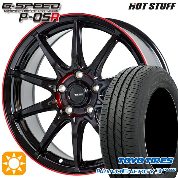 【取付対象】215/40R18 85W トーヨー ナノエナジー3プラス HotStuff ジースピード P-05R ブラックレッドクリア 18インチ 7.0J 5H114.3 サマータイヤホイールセット