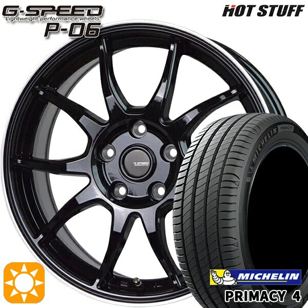 【取付対象】リーフ アクセラ 205/55R16 91W ミシュラン プライマシー4 HotStuff ジースピード P-06 MB/RP 16インチ 6.5J 5H114.3 サマータイヤホイールセット