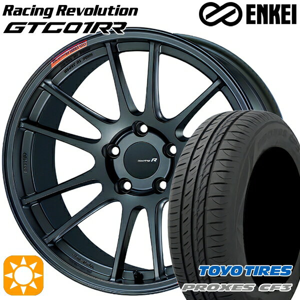 【取付対象】ジェイド アクセラ 225/40R18 92W XL トーヨー プロクセス CF3 ENKEI エンケイ レーシングレボリューション GTC01RR マットダークガンメタリック 18インチ 7.5J 5H114.3 サマータイヤホイールセット