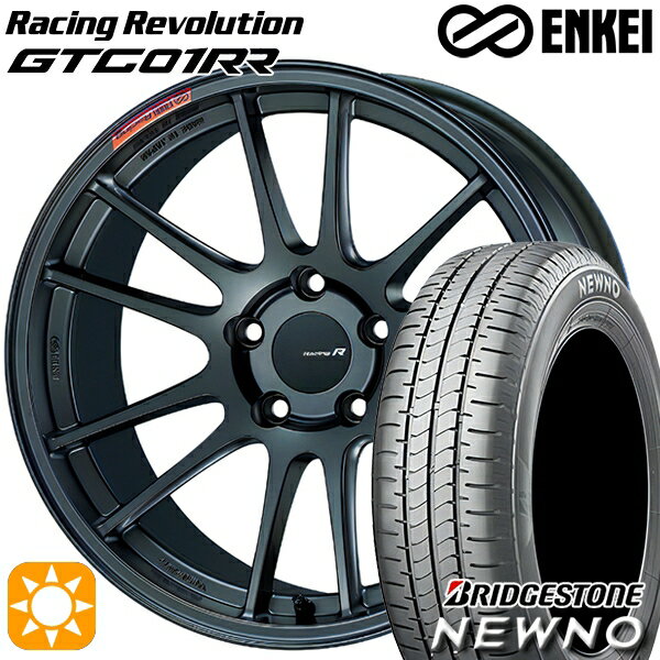 【取付対象】225/50R18 95V ブリヂストン ニューノ ENKEI エンケイ レーシングレボリューション GTC01RR マットダークガンメタリック 18インチ 7.5J 5H114.3 サマータイヤホイールセット