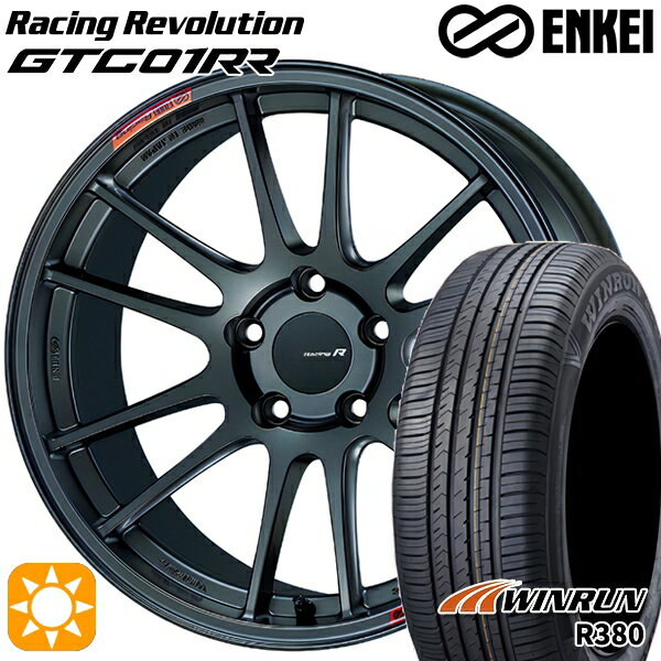 【取付対象】マツダ6 エクストレイル 225/60R18 104V XL ウィンラン R380 ENKEI エンケイ レーシングレボリューション GTC01RR マットダークガンメタリック 18インチ 8.0J 5H114.3 サマータイヤホイールセット