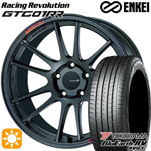 【取付対象】225/60R18 100H ヨコハマ ブルーアース RV03 ENKEI エンケイ レーシングレボリューション GTC01RR マットダークガンメタリック 18インチ 8.5J 5H114.3 サマータイヤホイールセット