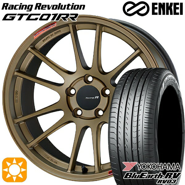 【取付対象】225/60R18 100H ヨコハマ ブルーアース RV03 ENKEI エンケイ レーシングレボリューション GTC01RR チタニウムゴールド 18インチ 8.0J 5H114.3 サマータイヤホイールセット