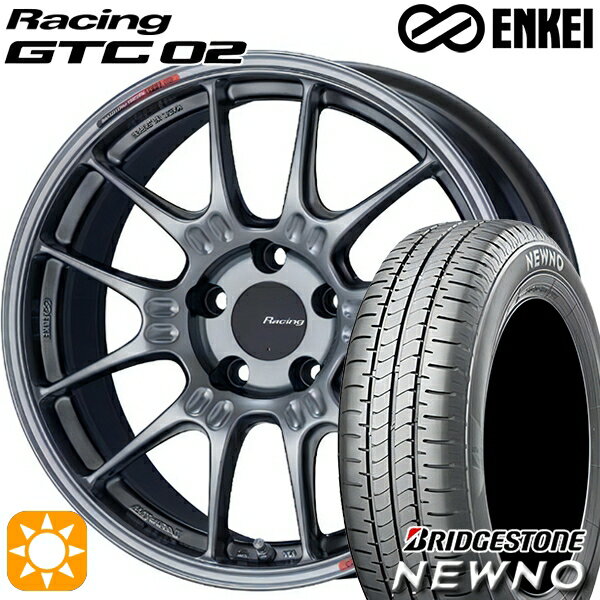 【取付対象】195/45R17 81W ブリヂストン ニューノ ENKEI エンケイ レーシング GTC02 ハイパーシルバー 17インチ 7.5J 4H100 サマータイヤホイールセット