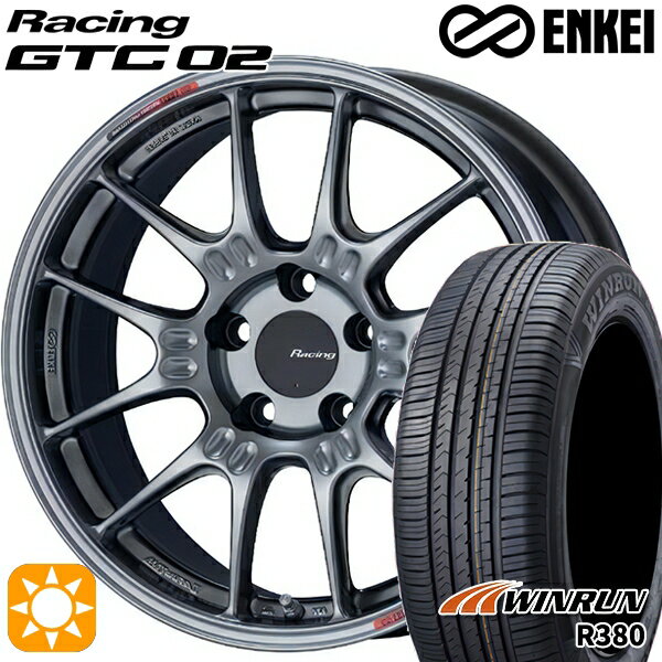 【取付対象】マツダ6 エクストレイル 225/60R18 104V XL ウィンラン R380 ENKEI エンケイ レーシング GTC02 ハイパーシルバー 18インチ 7.5J 5H114.3 サマータイヤホイールセット