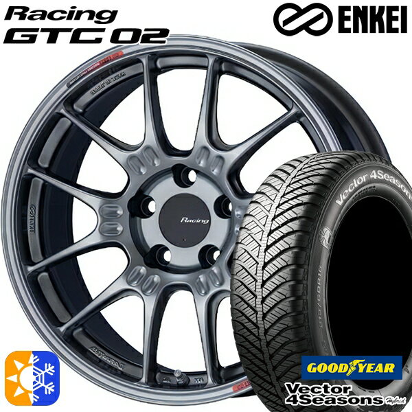 アクセラ アテンザ 215/45R18 89H グッドイヤー ベクター フォーシーズンズ ENKEI エンケイ レーシング GTC02 18インチ 7.5J 5H114.3 ハイパーシルバー オールシーズンタイヤホイールセット