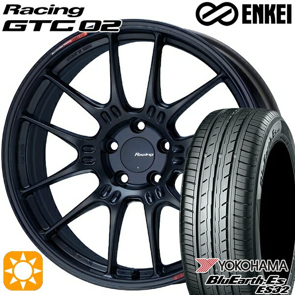 【取付対象】アクア ヤリス 205/40R17 84V XL ヨコハマ ブルーアース ES32 ENKEI エンケイ レーシング GTC02 マットブラック 17インチ 7.5J 4H100 サマータイヤホイールセット