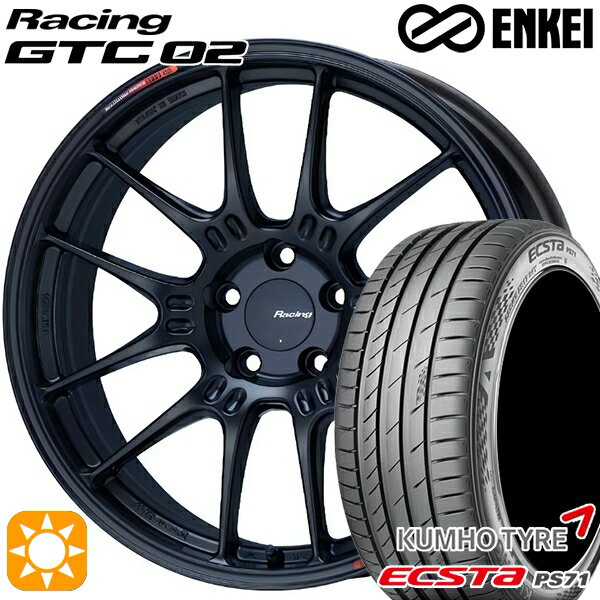 【取付対象】マツダ2 ノート 205/45R17 88W XL クムホ エクスタ PS71 ENKEI エンケイ レーシング GTC02 マットブラック 17インチ 7.5J 4H100 サマータイヤホイールセット