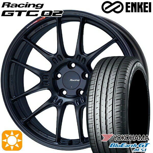 【取付対象】225/45R18 95W XL ヨコハマ ブルーアースGT AE51 ENKEI エンケイ レーシング GTC02 マットブラック 18インチ 8.0J 5H114.3 サマータイヤホイールセット