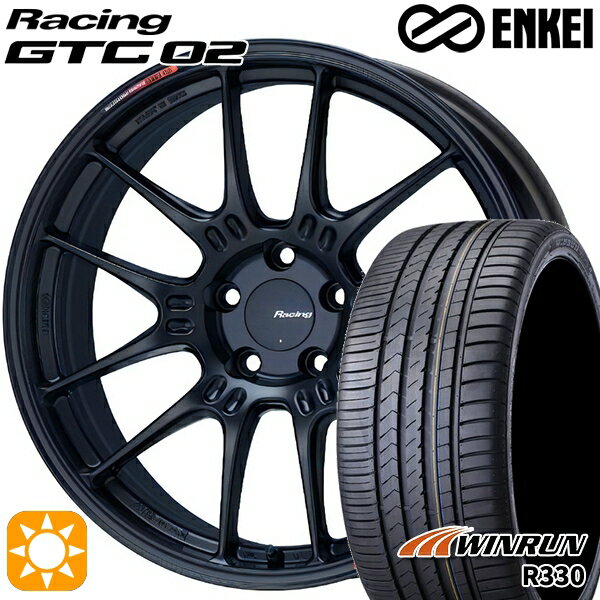 最大2,000円OFFクーポン★215/40R18 89W XL ウィンラン R330 ENKEI エンケイ レーシング GTC02 マットブラック 18インチ 7.5J 5H100 サマータイヤホイールセット